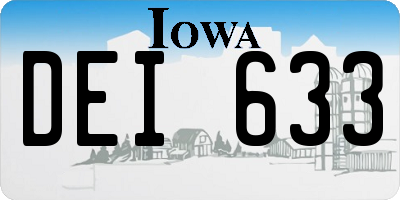 IA license plate DEI633