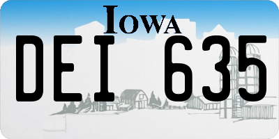 IA license plate DEI635