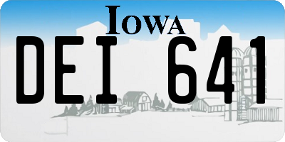 IA license plate DEI641