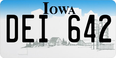 IA license plate DEI642