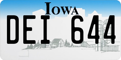 IA license plate DEI644