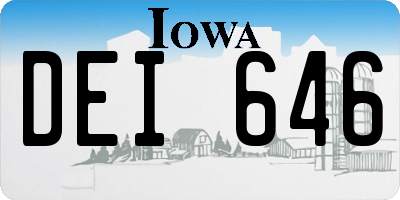 IA license plate DEI646