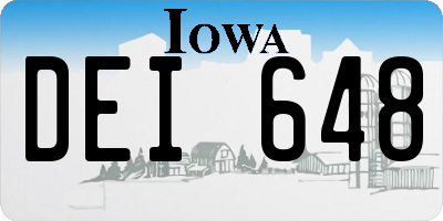 IA license plate DEI648