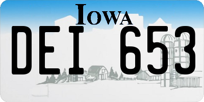 IA license plate DEI653