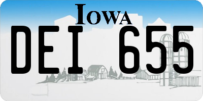 IA license plate DEI655