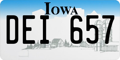 IA license plate DEI657