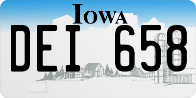 IA license plate DEI658