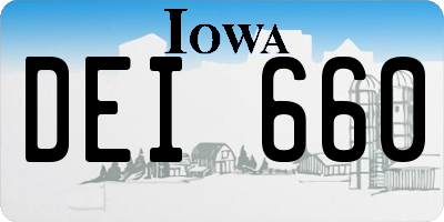 IA license plate DEI660