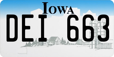 IA license plate DEI663