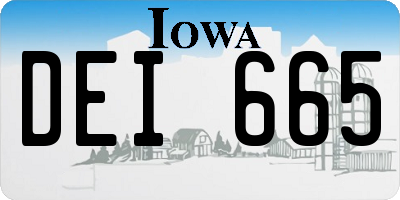 IA license plate DEI665