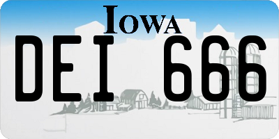 IA license plate DEI666