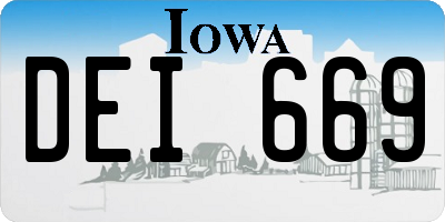 IA license plate DEI669