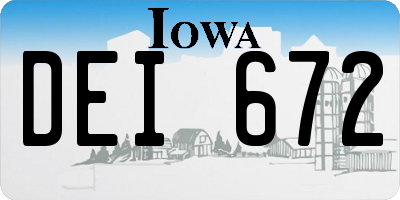 IA license plate DEI672