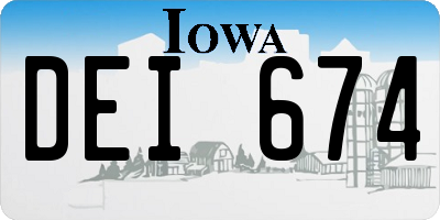 IA license plate DEI674