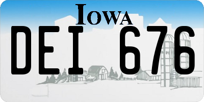 IA license plate DEI676