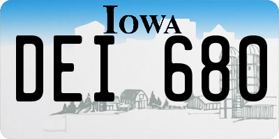 IA license plate DEI680
