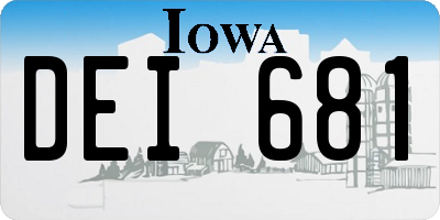 IA license plate DEI681