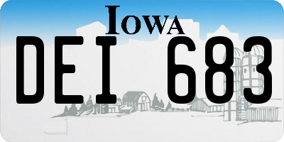 IA license plate DEI683