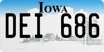 IA license plate DEI686
