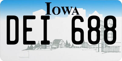 IA license plate DEI688