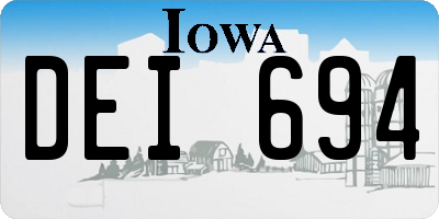IA license plate DEI694