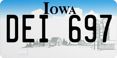 IA license plate DEI697