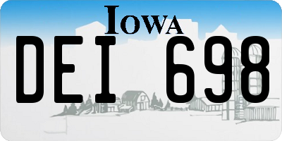 IA license plate DEI698