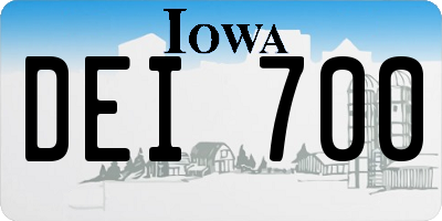 IA license plate DEI700