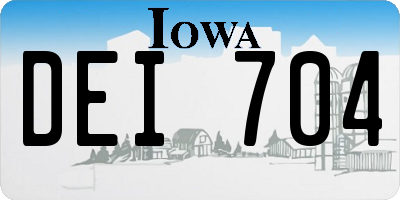 IA license plate DEI704