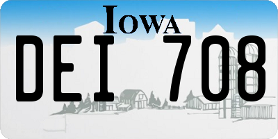 IA license plate DEI708