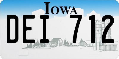 IA license plate DEI712