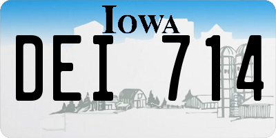 IA license plate DEI714