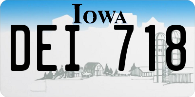 IA license plate DEI718