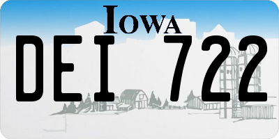 IA license plate DEI722