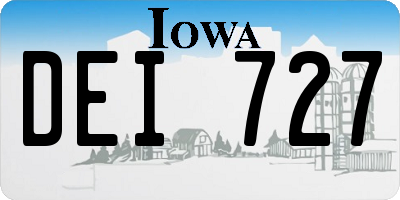 IA license plate DEI727