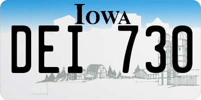 IA license plate DEI730