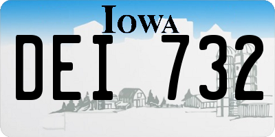 IA license plate DEI732