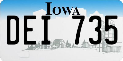 IA license plate DEI735