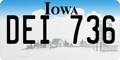 IA license plate DEI736