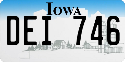 IA license plate DEI746