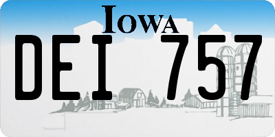 IA license plate DEI757