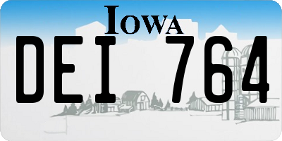 IA license plate DEI764