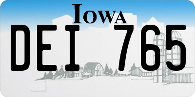 IA license plate DEI765
