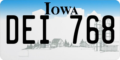 IA license plate DEI768