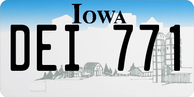 IA license plate DEI771