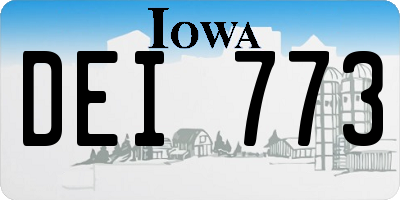 IA license plate DEI773