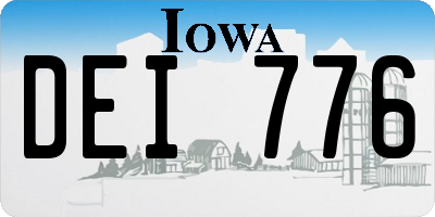 IA license plate DEI776
