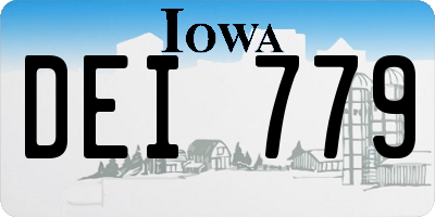 IA license plate DEI779