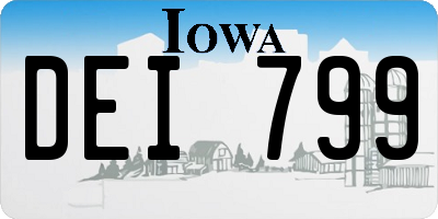 IA license plate DEI799