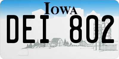 IA license plate DEI802